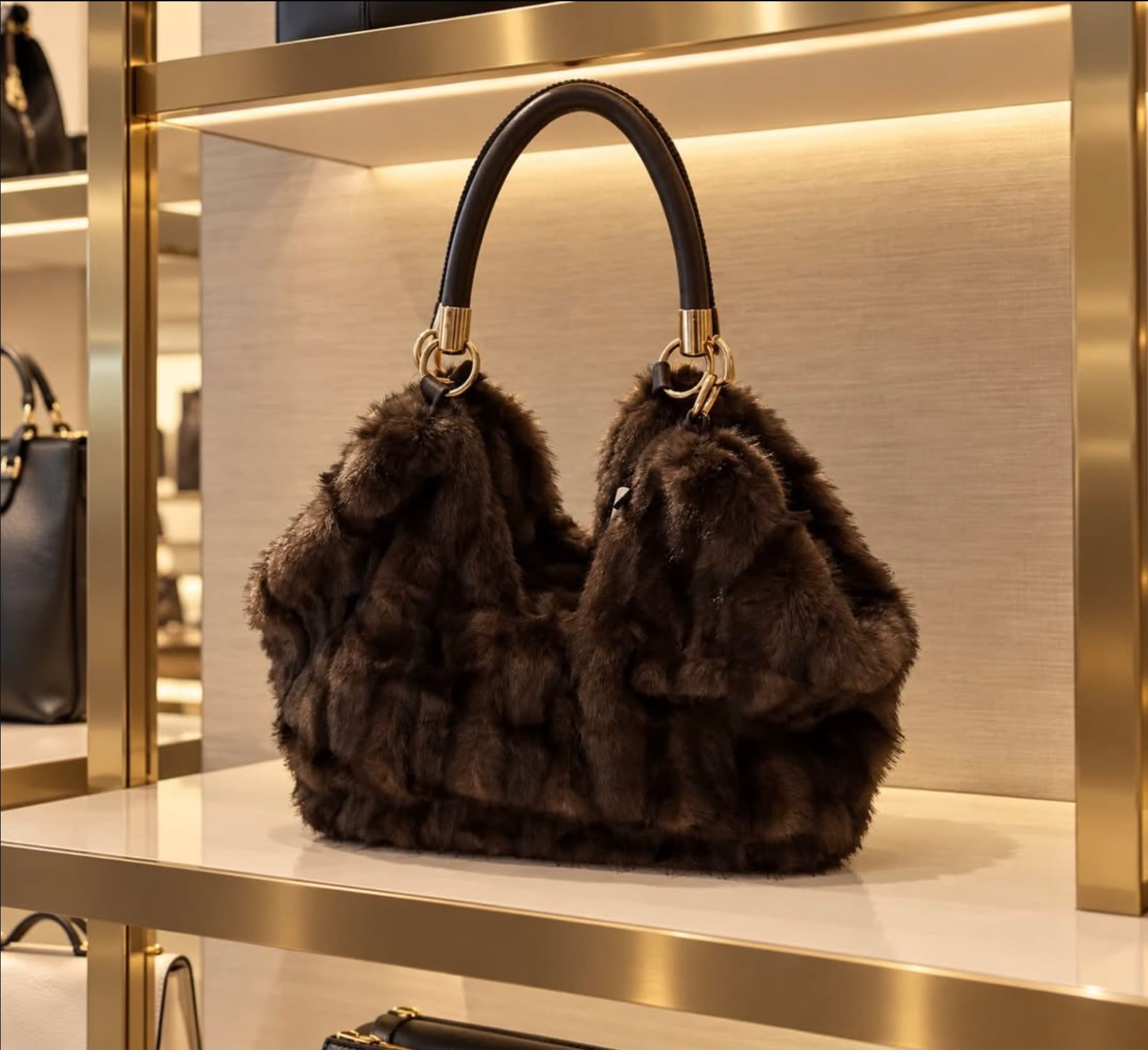Sac fourre-tout fourrure vegan vison 